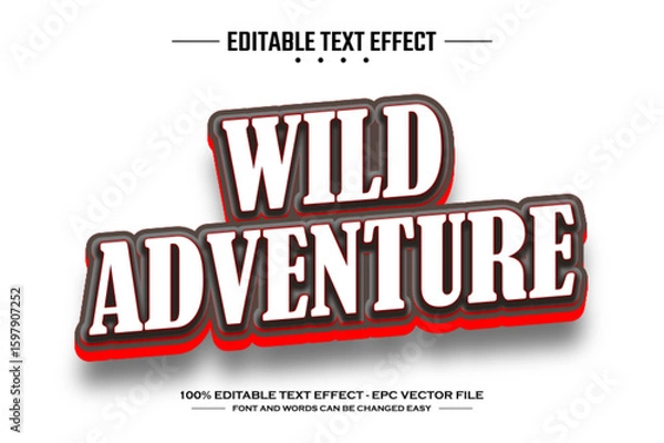 Obraz Wild adventure 3D editable text effect template
