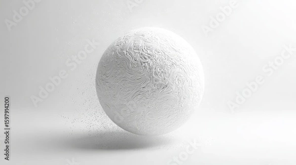 Obraz Abstract White Sphere With Gray Particles On Light Background