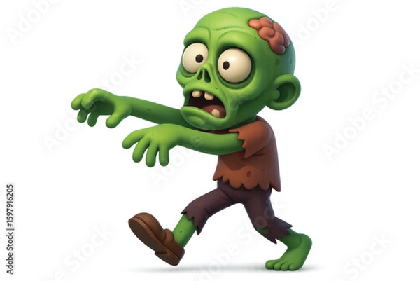 Obraz funny cartoon zombie