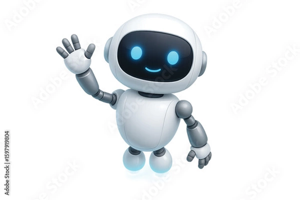 Obraz blue robot with a big smile