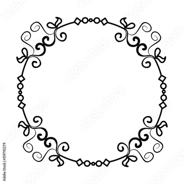 Fototapeta Elegant Victorian style frame vector illustration design