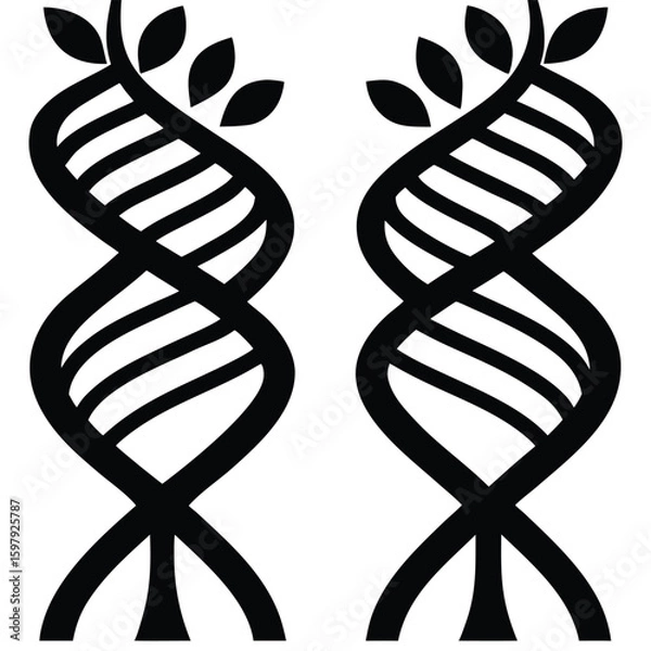 Obraz Two Trees Growing Together with Trunks Twisted in an Embrace