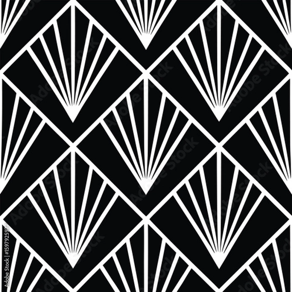 Obraz Vibrant Seamless Pattern of Tropical Monstera and Palm Leaves