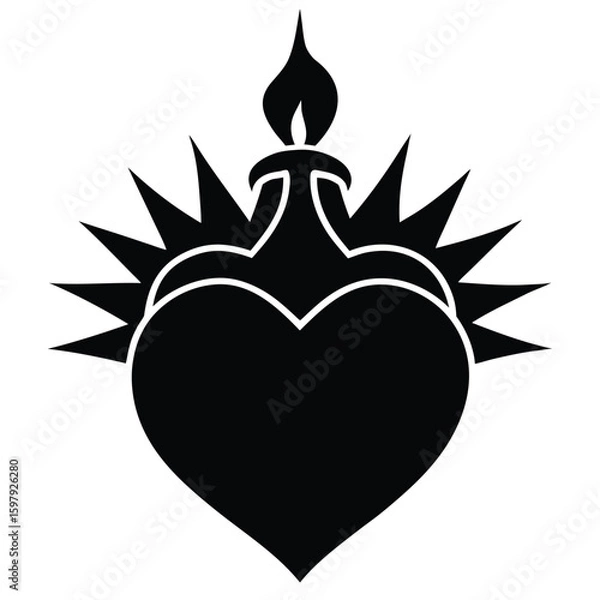 Obraz Virgin Mary Holding a Child Spiritual Icon in Black