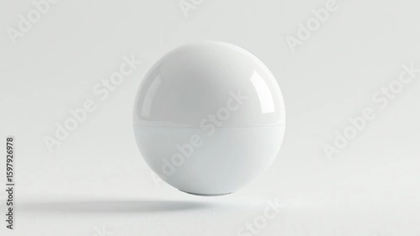 Obraz White Oval Shaped Object, Minimalist Design, Product Mockup, Studio Shot, Clean Background