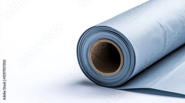 Fototapeta Soft blue paper roll, ideal for crafts and wrapping, showcasing smooth texture and versatility for various projects