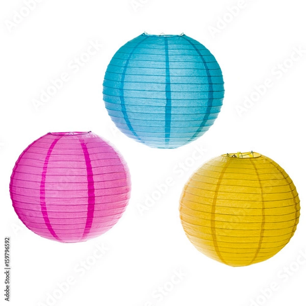 Obraz Paper Lanterns isolated on white background
