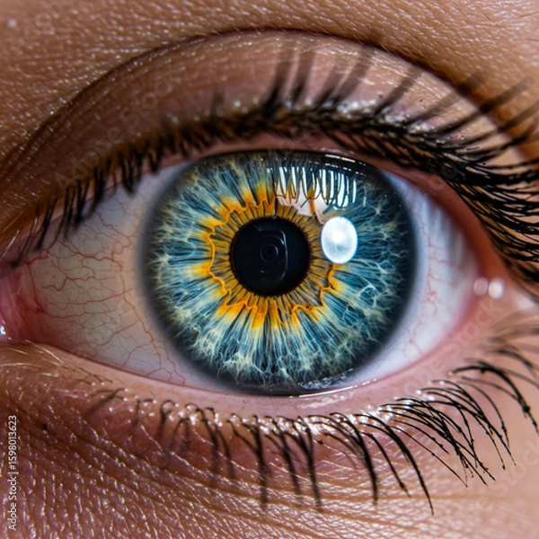 Fototapeta Eye Reflecting Abstract Galaxy: Creative Ideas and Boundless Potential, in 8k.