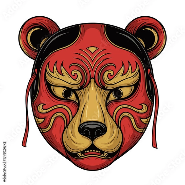 Obraz Japanese Bear Mask Vector