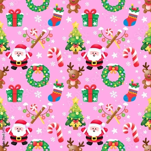 Fototapeta Seamless Christmas Pattern Bundle