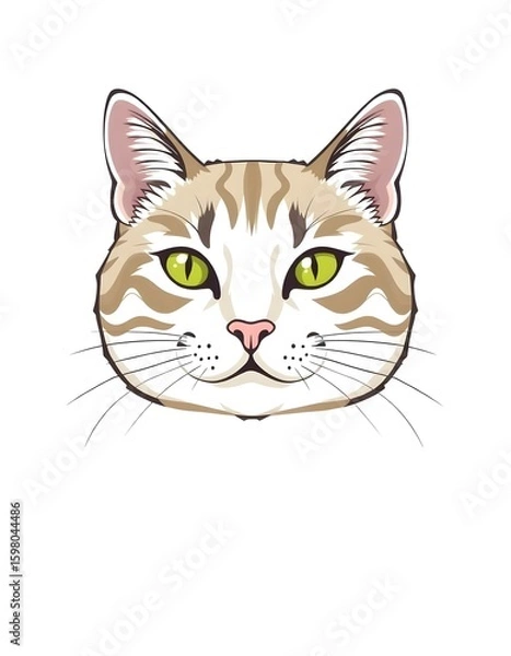 Fototapeta cat on white background