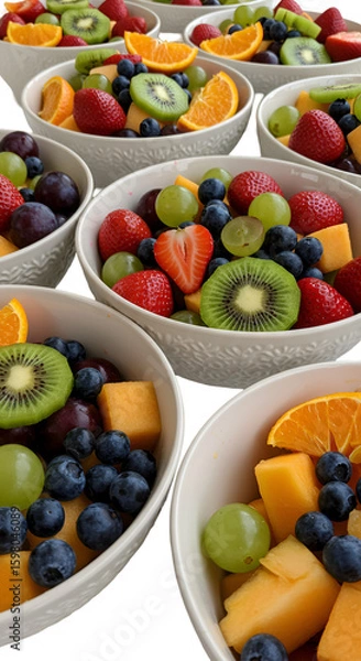 Obraz Assorted Fresh Fruit Bowls Isolated Photo