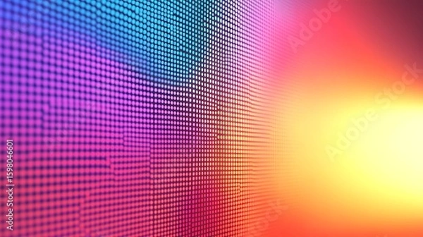 Fototapeta Abstract Glowing Led Screen Displaying Vibrant Colors for Modern Technology