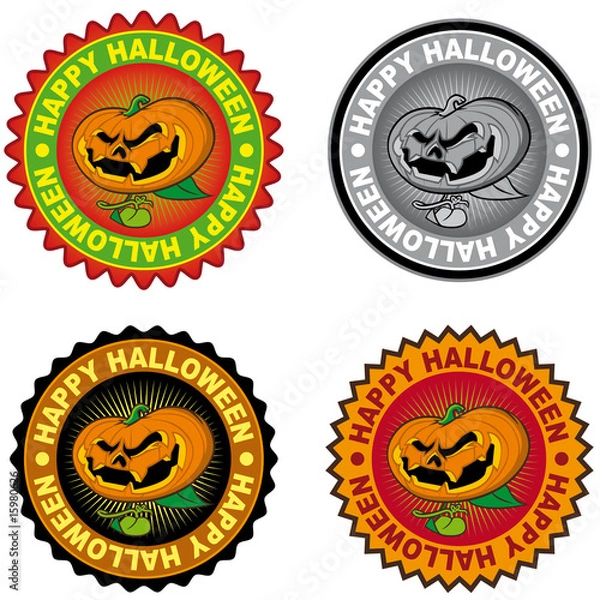 Obraz button halloween kürbis