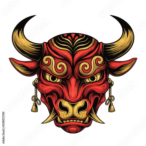 Obraz Oni Bull mask Vector