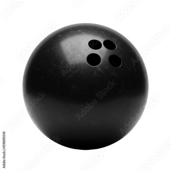 Obraz Realistic Illustration of a Black Bowling Ball with Finger Holes