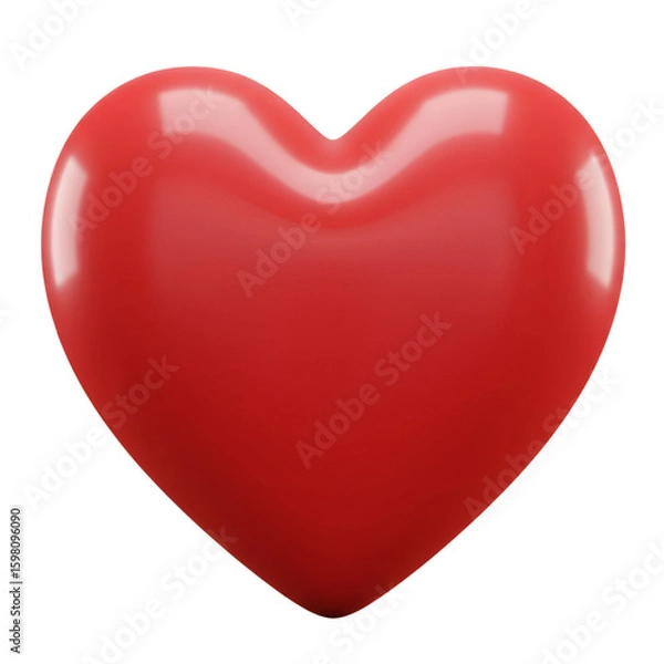 Fototapeta Glossy Red Heart Illustration on Dark Background
