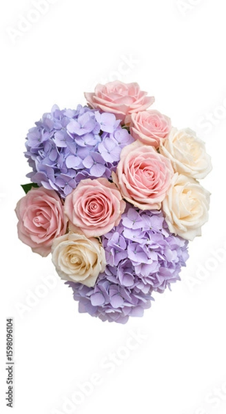 Fototapeta Floral Delight Photo A Stunning Bouquet of Roses and Hydrangeas