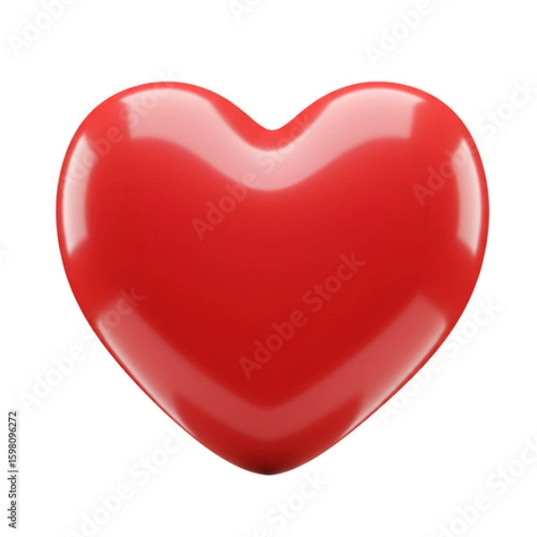 Fototapeta 3D illustration of a red heart, isolated on black background.