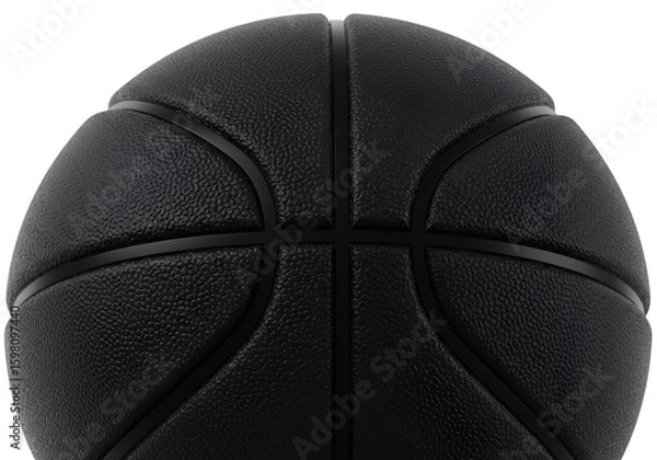Fototapeta Detailed 3D Isolated Illustration of a Black Basketball