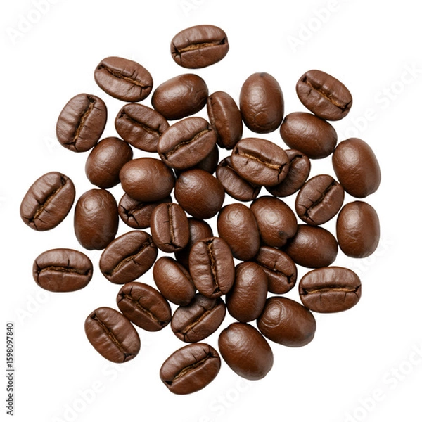 Fototapeta Photo of Roasted Coffee Beans on Black Isolated Background