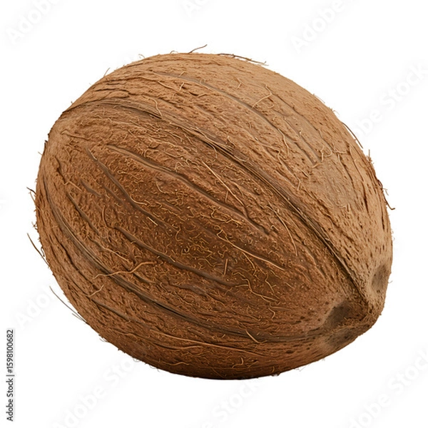 Fototapeta Realistic Photo of Coconut on Black Background Food Concept