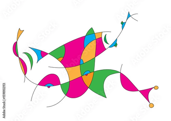 Fototapeta Abstract art "Crab in bright colors"