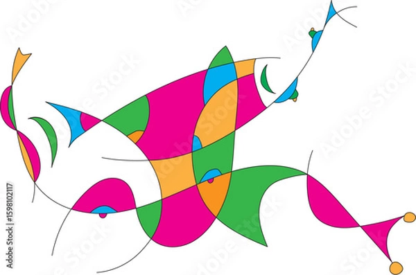 Fototapeta Abstract art "Crab in bright colors"