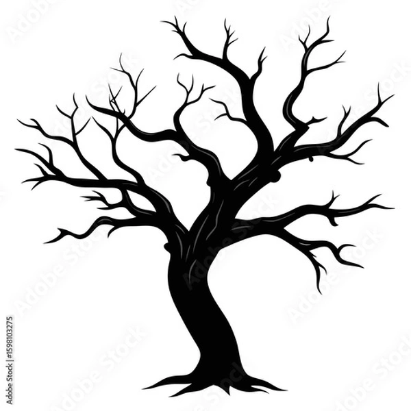 Obraz Old Branch Black Vector