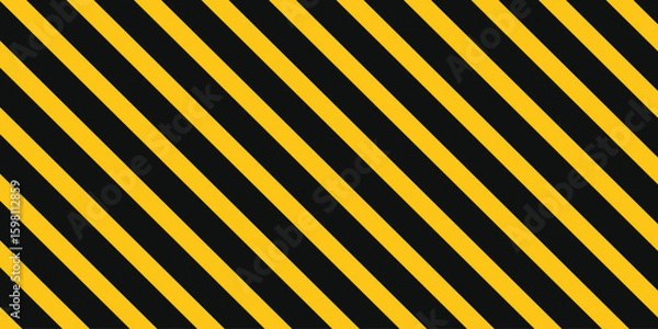 Obraz Warning yellow black diagonal stripes line.
