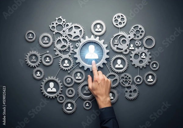 Obraz Modern HR management connecting business with talent resources