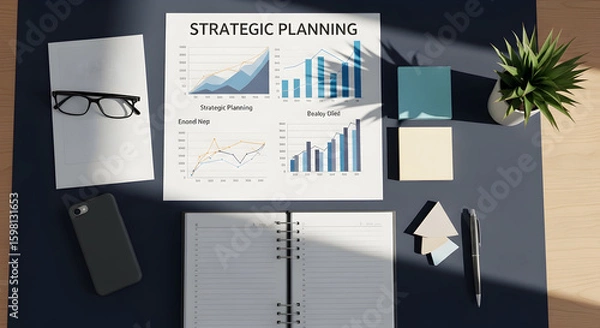 Fototapeta Business Strategy Meeting With Analytics Review And Planning Workplace