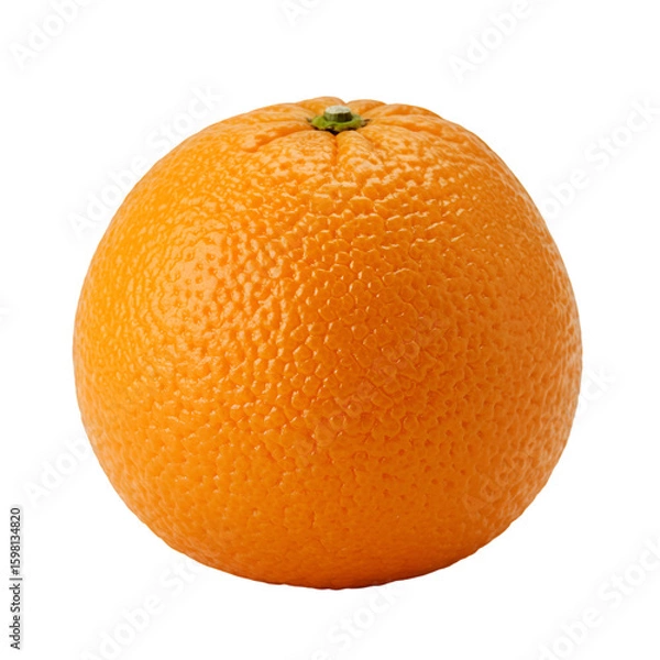 Obraz Realistic Photo of a Whole Orange on Black Isolated Background