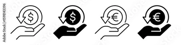 Obraz Refund or cashback icon set