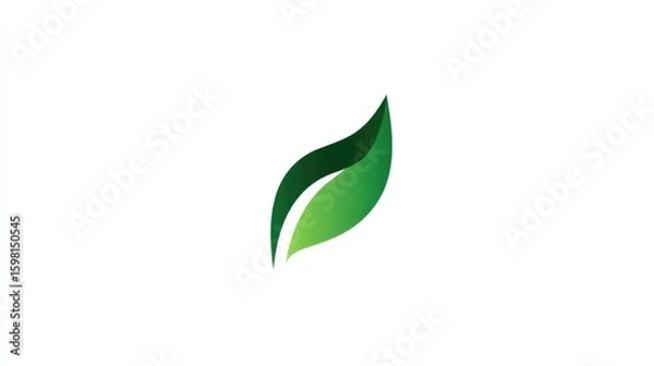 Fototapeta Stylized green leaf design on white