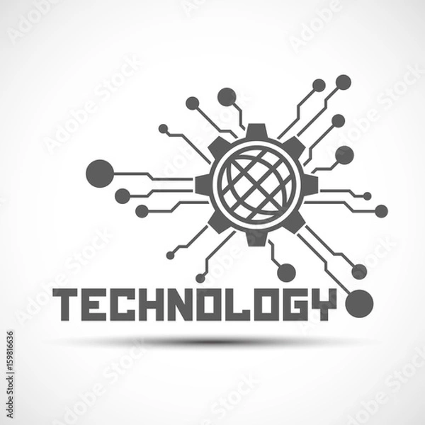Fototapeta Technology background template. Communication element with shadow.
