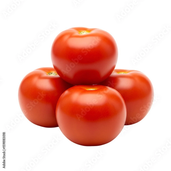 Fototapeta Isolated Photo Realistic Ripe Red Tomatoes Stacked