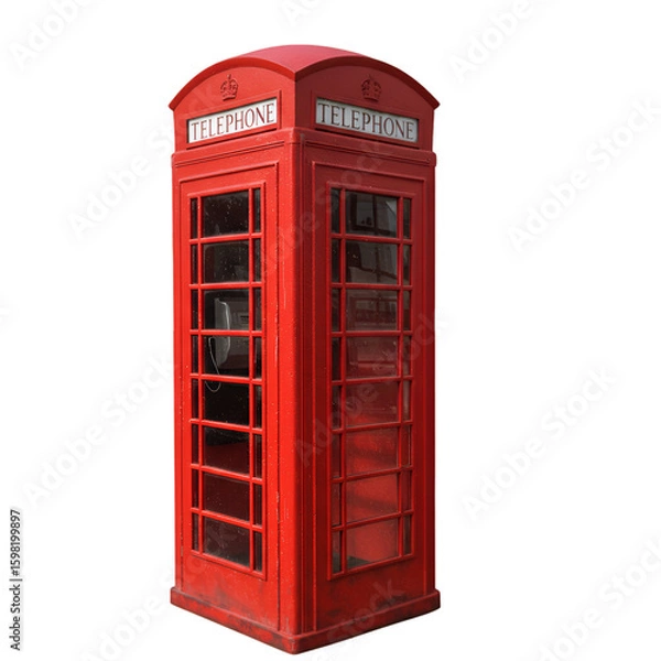 Fototapeta Isolated Photo Red Telephone Booth PNG