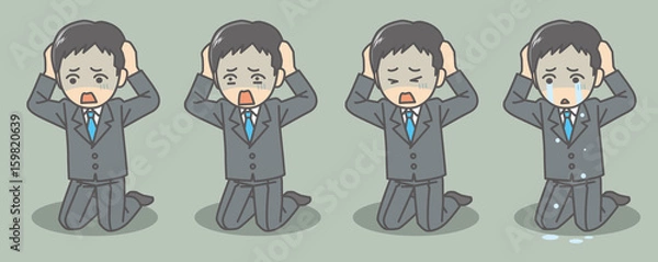 Obraz 頭を抱えるビジネスマン セット
