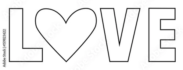 Obraz Love Coloring Page