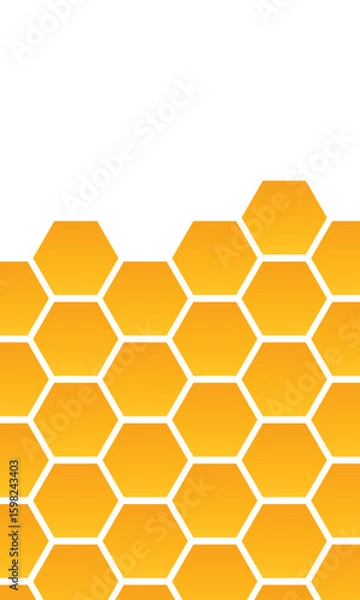 Obraz Abstract pattern seamless yellow hexagon honeycombs with negative space on white background