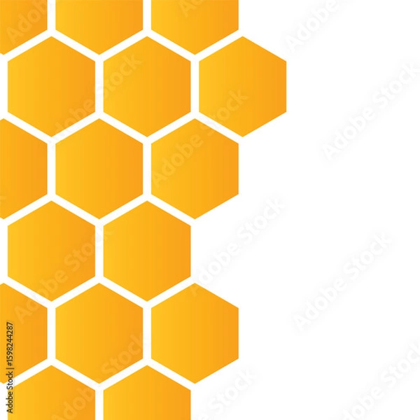 Obraz Abstract pattern seamless yellow hexagon honeycombs with negative space on white background
