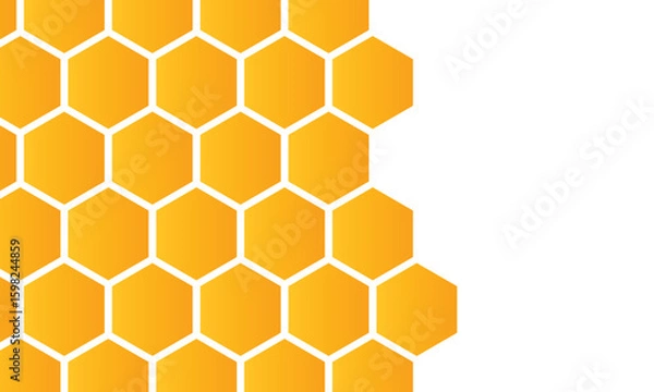 Obraz Abstract pattern seamless yellow hexagon honeycombs with negative space on white background