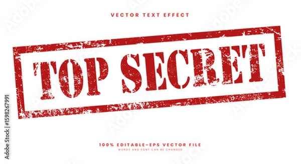 Obraz Top secret grunge stamp symbol 3d editable text effect