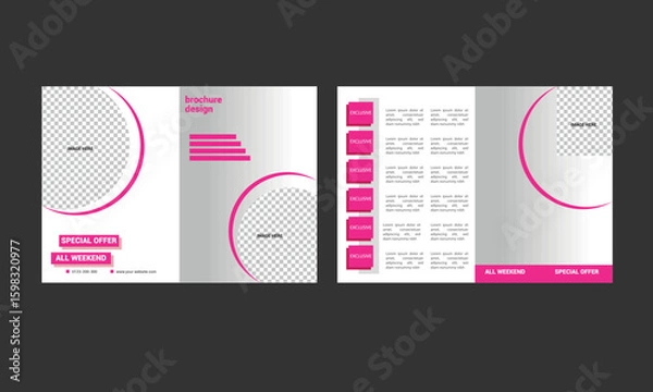 Fototapeta Abstract bifold brochure template A4.