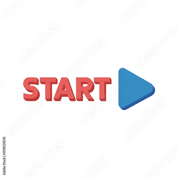 Fototapeta Playful START Button Graphic for User Interface