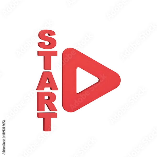 Fototapeta Playful START Button Graphic for User Interface