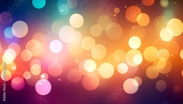 Fototapeta Colorful Bokeh Lights- An abstract background of out-of-focus colorful lights