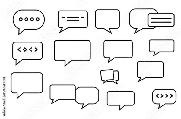 Fototapeta quote bubble, chat balloon, communication icon, text bubble, speech cloud, emoji bubble, reply icon, comment icon, whisper icon, speech symbol, doodle bubble, talk icon, message box, bubble outline, s