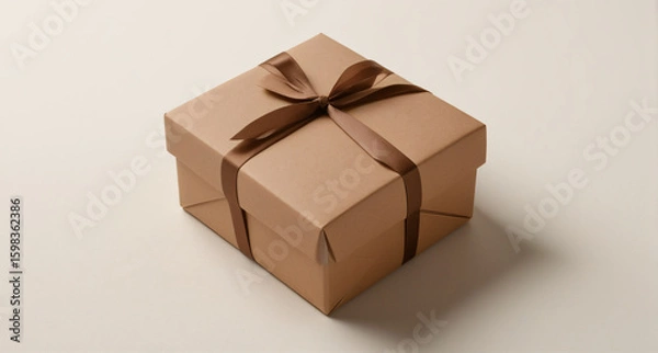 Obraz elegant wrapped gift box flatlay